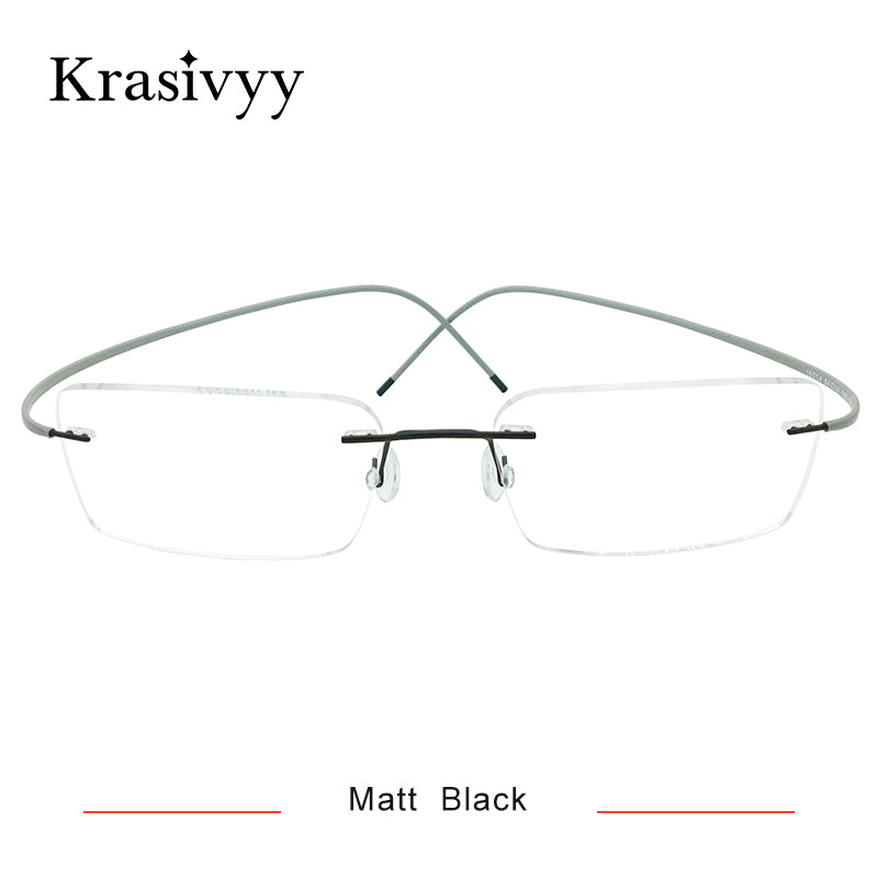 Krasivyy Square Rimless Glasses Frame Men Ultralight Myopia Prescription Eyeglasses Women Pure Titanium Optical Eyewear