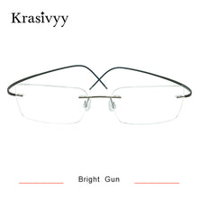 Load image into Gallery viewer, Krasivyy Square Rimless Glasses Frame Men Ultralight Myopia Prescription Eyeglasses Women Pure Titanium Optical Eyewear