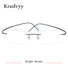 Load image into Gallery viewer, Krasivyy Square Rimless Glasses Frame Men Ultralight Myopia Prescription Eyeglasses Women Pure Titanium Optical Eyewear