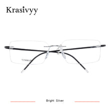 Load image into Gallery viewer, Krasivyy Square Rimless Glasses Frame Men Ultralight Myopia Prescription Eyeglasses Women Pure Titanium Optical Eyewear