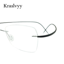 Load image into Gallery viewer, Krasivyy Square Rimless Glasses Frame Men Ultralight Myopia Prescription Eyeglasses Women Pure Titanium Optical Eyewear