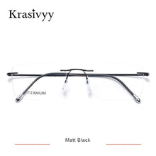 Carica l&#39;immagine nel visualizzatore di Gallery, Krasivyy Titanium Glasses Frame Men 2022  European Design Square Rimless Prescription Eyeglasses Eyewear Frame for Women