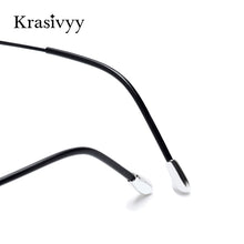 Carica l&#39;immagine nel visualizzatore di Gallery, Krasivyy Titanium Glasses Frame Men 2022  European Design Square Rimless Prescription Eyeglasses Eyewear Frame for Women