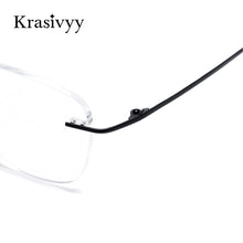 Carica l&#39;immagine nel visualizzatore di Gallery, Krasivyy Titanium Glasses Frame Men 2022  European Design Square Rimless Prescription Eyeglasses Eyewear Frame for Women