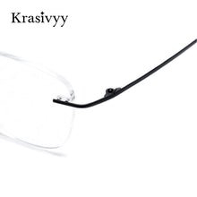 Load image into Gallery viewer, Krasivyy Titanium Glasses Frame Men 2023 European Design Square Rimless Prescription Eyeglasses Eyewear Frame for Women