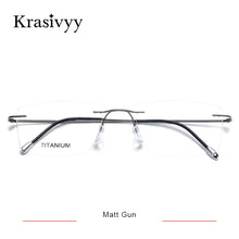 Load image into Gallery viewer, Krasivyy Titanium Glasses Frame Men 2023 European Design Square Rimless Prescription Eyeglasses Eyewear Frame for Women