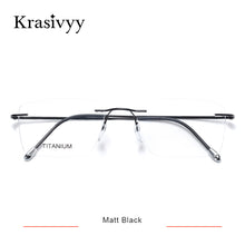 Load image into Gallery viewer, Krasivyy Titanium Glasses Frame Men 2023 European Design Square Rimless Prescription Eyeglasses Eyewear Frame for Women