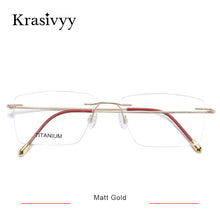 Load image into Gallery viewer, Krasivyy Titanium Glasses Frame Men 2023 European Design Square Rimless Prescription Eyeglasses Eyewear Frame for Women