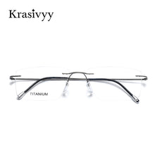 Load image into Gallery viewer, Krasivyy Titanium Glasses Frame Men 2023 European Design Square Rimless Prescription Eyeglasses Eyewear Frame for Women
