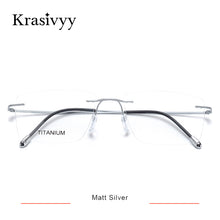 Load image into Gallery viewer, Krasivyy Titanium Glasses Frame Men 2023 European Design Square Rimless Prescription Eyeglasses Eyewear Frame for Women