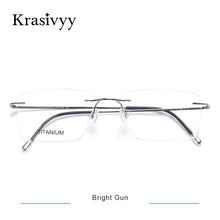 Load image into Gallery viewer, Krasivyy Titanium Glasses Frame Men 2023 European Design Square Rimless Prescription Eyeglasses Eyewear Frame for Women