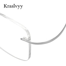 Load image into Gallery viewer, Krasivyy Ultralight Rimless Glasses Frame Men Pure Titanium Optical Prescription Eyeglasses Male 2023 Myopia Square Eyewear
