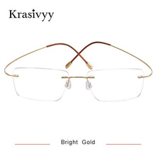 Load image into Gallery viewer, Krasivyy Ultralight Rimless Glasses Frame Men Pure Titanium Optical Prescription Eyeglasses Male 2023 Myopia Square Eyewear