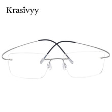 Load image into Gallery viewer, Krasivyy Ultralight Rimless Glasses Frame Men Pure Titanium Optical Prescription Eyeglasses Male 2023 Myopia Square Eyewear