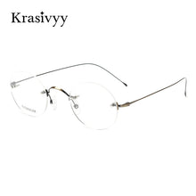 Load image into Gallery viewer, Krasivyy Vintage Round Rimless Eyewear Men B Titanium Design Korean European Optical Prescription Eyeglasses Women Glasses Frame
