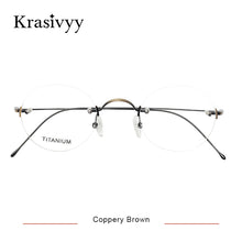 Load image into Gallery viewer, Krasivyy Vintage Round Rimless Eyewear Men B Titanium Design Korean European Optical Prescription Eyeglasses Women Glasses Frame