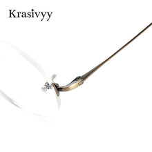 Load image into Gallery viewer, Krasivyy Vintage Round Rimless Eyewear Men B Titanium Design Korean European Optical Prescription Eyeglasses Women Glasses Frame