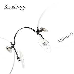 Krasivyy Occhiali da vista senza montatura rotondi vintage da uomo B Design in titanio Occhiali da vista coreani europei da vista montatura per occhiali da donna 