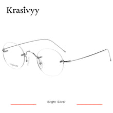 Carica l&#39;immagine nel visualizzatore di Gallery, Krasivyy Occhiali da vista senza montatura rotondi vintage da uomo B Design in titanio Occhiali da vista coreani europei da vista montatura per occhiali da donna 