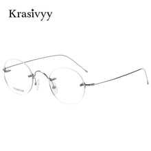 Load image into Gallery viewer, Krasivyy Vintage Round Rimless Glasses Frame Men Pure Titanium Optical Prescription Eyewear Women Frameless Eyeglasses Frame