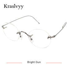 Load image into Gallery viewer, Krasivyy Vintage Round Rimless Glasses Frame Men Pure Titanium Optical Prescription Eyewear Women Frameless Eyeglasses Frame