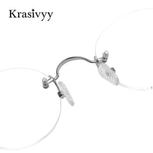 Load image into Gallery viewer, Vintage Round Rimless Glasses Frame Men Pure Titanium Optical Prescription Eyewear Women Frameless Eyeglasses Frame