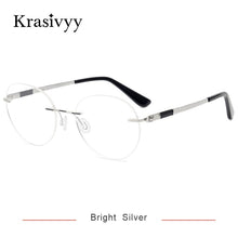 Load image into Gallery viewer, Krasivyy Vintage Round Rimless Glasses Frame Women B Titanium Myopia Optical Prescription Eyeglasses Men New Screwless Eyewear