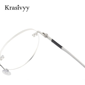Krasivyy Vintage Round Rimless Glasses Frame Women B Titanium Myopia Optical Prescription Eyeglasses Men New Screwless Eyewear