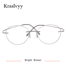 Load image into Gallery viewer, Krasivyy Vintage Round Rimless Glasses Frame Women Brand Designer Ultralight Pure Titanium Myopia Optical Prescription Eyewear