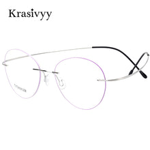 Load image into Gallery viewer, Krasivyy Vintage Round Rimless Glasses Frame Women Brand Designer Ultralight Pure Titanium Myopia Optical Prescription Eyewear