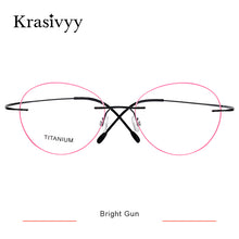 Load image into Gallery viewer, Krasivyy Vintage Round Rimless Glasses Frame Women Brand Designer Ultralight Pure Titanium Myopia Optical Prescription Eyewear