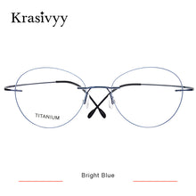 Load image into Gallery viewer, Krasivyy Vintage Round Rimless Glasses Frame Women Brand Designer Ultralight Pure Titanium Myopia Optical Prescription Eyewear