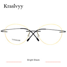 Load image into Gallery viewer, Krasivyy Vintage Round Rimless Glasses Frame Women Brand Designer Ultralight Pure Titanium Myopia Optical Prescription Eyewear