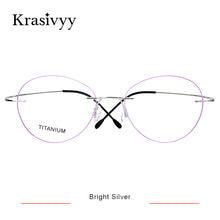 Load image into Gallery viewer, Krasivyy Vintage Round Rimless Glasses Frame Women Brand Designer Ultralight Pure Titanium Myopia Optical Prescription Eyewear