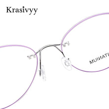 Load image into Gallery viewer, Krasivyy Vintage Round Rimless Glasses Frame Women Brand Designer Ultralight Pure Titanium Myopia Optical Prescription Eyewear