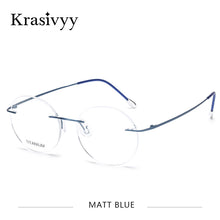 Load image into Gallery viewer, Krasivyy Vintage Round Rimless Glasses Frames Men Ultralight Folding Prescription Eyeglasses Classic Pure Titanium Eyewear Women