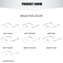 Load image into Gallery viewer, Krasivyy Vintage Round Rimless Glasses Frames Men Ultralight Folding Prescription Eyeglasses Classic Pure Titanium Eyewear Women