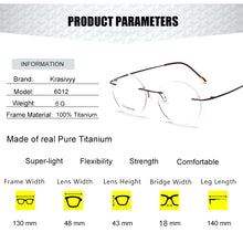 Load image into Gallery viewer, Krasivyy Vintage Round Rimless Glasses Frames Men Ultralight Folding Prescription Eyeglasses Classic Pure Titanium Eyewear Women
