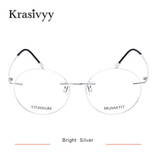 Load image into Gallery viewer, Krasivyy Vintage Round Rimless Glasses Frames Men Ultralight Folding Prescription Eyeglasses Classic Pure Titanium Eyewear Women