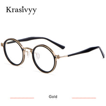 Load image into Gallery viewer, Krasivyy Vintage Titanium Eyeglasses Frame Men Round Myopia Prescription Glasses Women Retro Italy  Brand Optical Eyewear