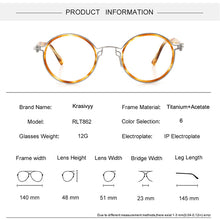 Load image into Gallery viewer, Krasivyy Vintage Titanium Eyeglasses Frame Men Round Myopia Prescription Glasses Women Retro Italy  Brand Optical Eyewear