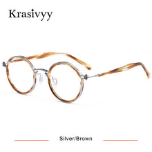 Load image into Gallery viewer, Krasivyy Vintage Titanium Eyeglasses Frame Men Round Myopia Prescription Glasses Women Retro Italy  Brand Optical Eyewear