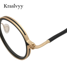 Load image into Gallery viewer, Krasivyy Vintage Titanium Eyeglasses Frame Men Round Myopia Prescription Glasses Women Retro Italy  Brand Optical Eyewear