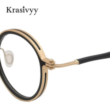 Load image into Gallery viewer, Krasivyy Vintage Titanium Eyeglasses Frame Men Round Myopia Prescription Glasses Women Retro Italy  Brand Optical Eyewear