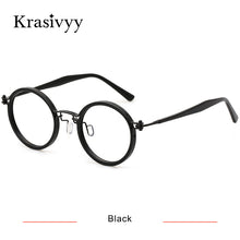 Load image into Gallery viewer, Krasivyy Vintage Titanium Eyeglasses Frame Men Round Myopia Prescription Glasses Women Retro Italy  Brand Optical Eyewear