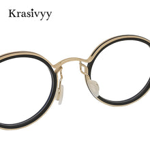 Load image into Gallery viewer, Krasivyy Vintage Titanium Eyeglasses Frame Men Round Myopia Prescription Glasses Women Retro Italy  Brand Optical Eyewear