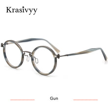Load image into Gallery viewer, Krasivyy Vintage Titanium Eyeglasses Frame Men Round Myopia Prescription Glasses Women Retro Italy  Brand Optical Eyewear