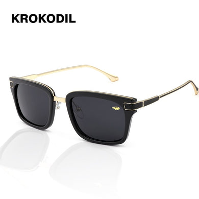 Krokodil Brand Designer Ladies Square Occhiali da sole Donna Uomo Metal Temple Mirror Occhiali da sole per donna 6657
