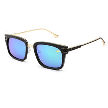 Carica l&#39;immagine nel visualizzatore di Gallery, Krokodil Brand Designer Ladies Square Occhiali da sole Donna Uomo Metal Temple Mirror Occhiali da sole per donna 6657