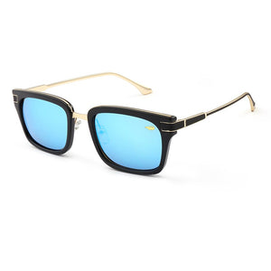Krokodil Brand Designer Ladies Square Occhiali da sole Donna Uomo Metal Temple Mirror Occhiali da sole per donna 6657